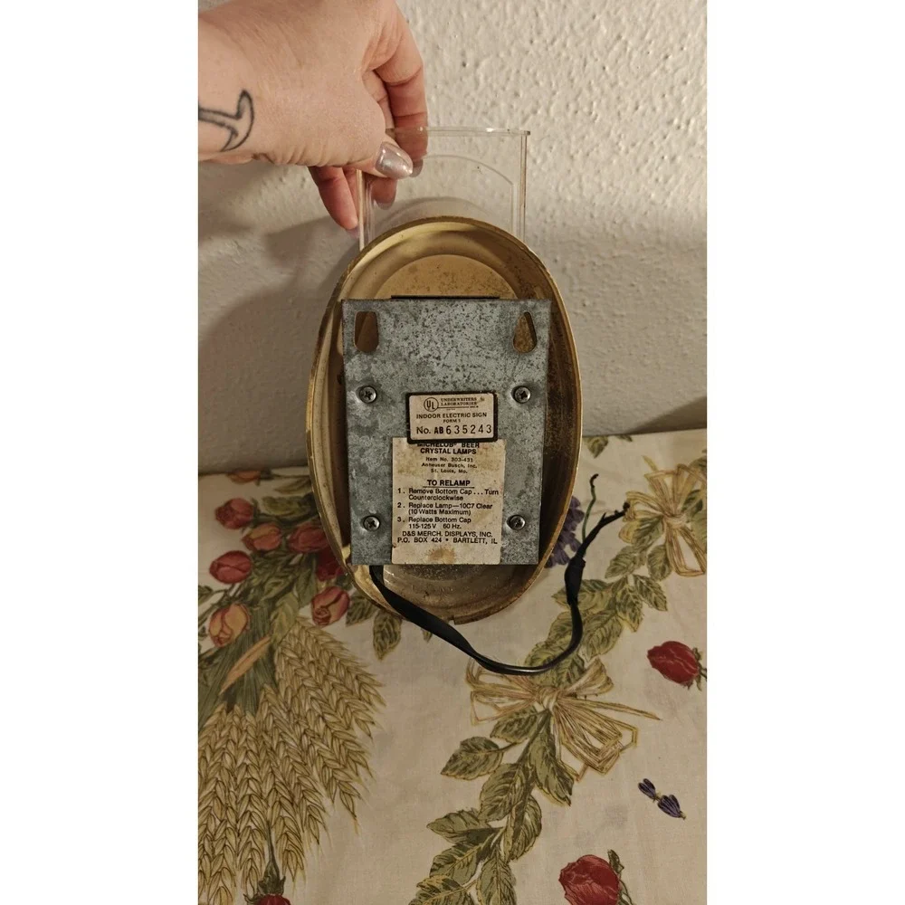 VTG MICHELOB Lighted Lantern Wall Sconce Elec Candle Promo Bar Sign Man Cave 80s